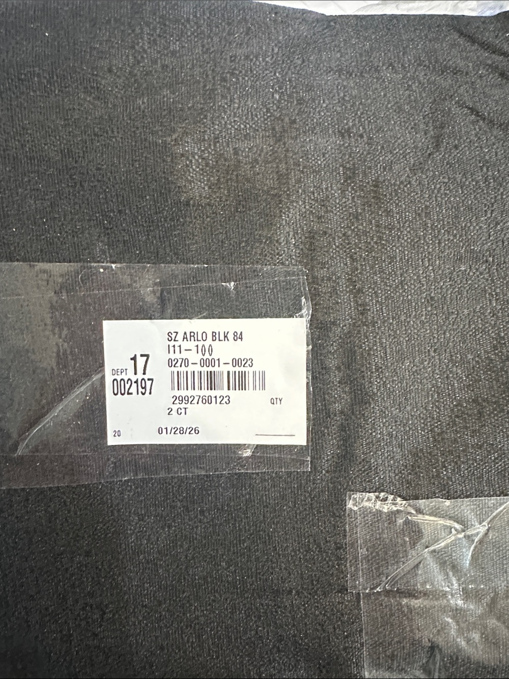 Black Grommet Top Curtain Panel Sun zero arlo black 84 in. 2 panel - Picture 2 of 3